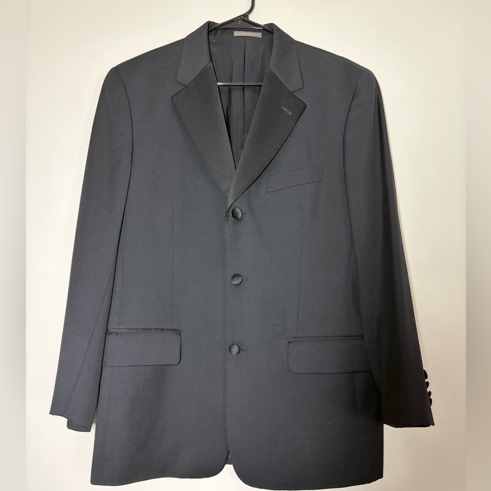 Men's Calvin Klein Wool Jacket Sport Coat Blazer Black Made in USA